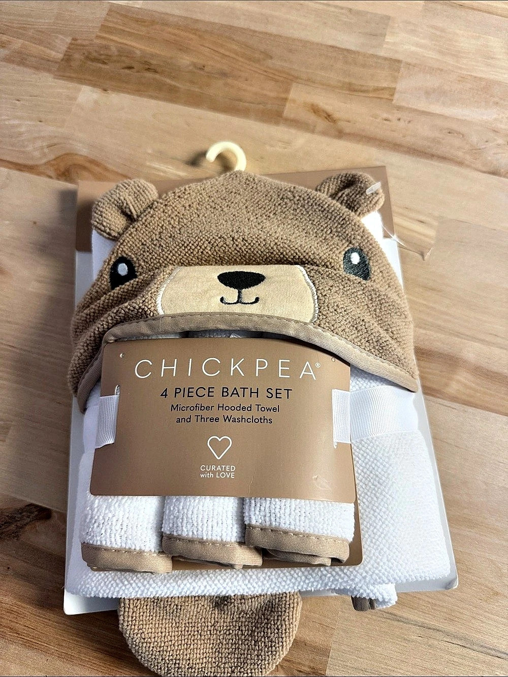 Chickpea 4-Piece Bath Set Brown & White NWT